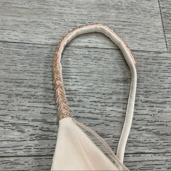 BCBGMAXAZRIA Women's Tulle Dress with Beaded Trim 4 - Picture 11 of 12